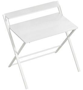 HOMCOM Compact Folding Desk for Small Spaces with Storage Shelf for Home Office, White