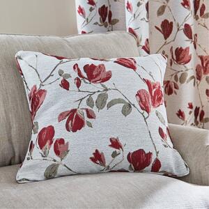 Ellis Floral Jacquard Red Cushion