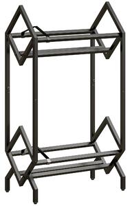 HOMCOM 50 CD Storage Rack, 2-Tier Metal CD Storage Unit, Free Standing, Easy to Assemble, Black