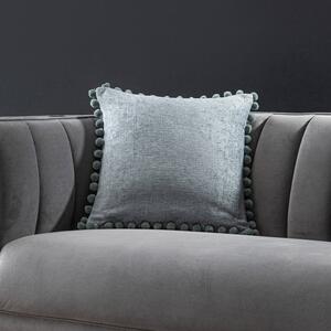 Chenille Square PomPom Cushion