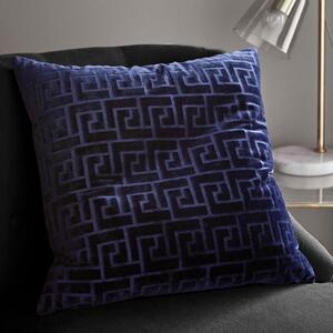 Key Cut Velvet Navy Cushion Cover