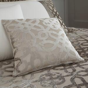 Catherine Lansfield Natural Lattice Cut Velvet Cushion