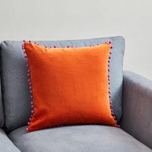 Velvet Pom Pom Cushion