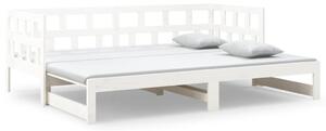 Pull-out Day Bed White Solid Wood Pine 2x(90x200) cm