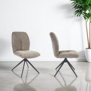 Indus Valley Set of 2 Pebble Swivel Dining Chair, Taupe