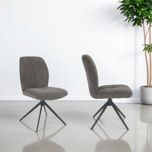 Indus Valley Set of 2 Pebble Swivel Dining Chairs