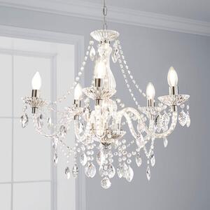 Marie Therese Chrome Integrated LED 5 Light Chandelier