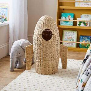 Kids Rocket Ship Paper Storage Basket