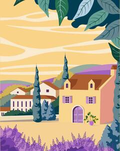 Art Print Provence, France travel poster, Kristina Bilous, (30 x 40 cm)