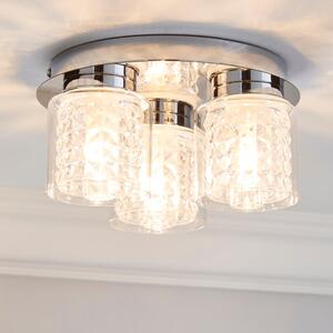 Hylton 3 Light Glass Bathroom Flush Ceiling Light