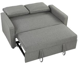 HOMCOM Double Sofa Bed Click Clack Sofa Bed Pull Out Bed with Adjustable Backrest for Living Room and Bedroom Grey