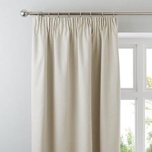 Luna Brushed Blackout Pencil Pleat Curtains