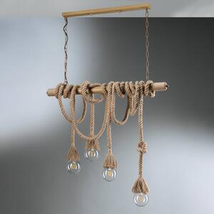 Mauli hanging light made of wood and ropes
