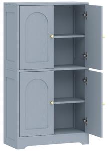 HOMCOM 4-Door Kitchen Storage Cabinet with Adjustable Shelves - Grey