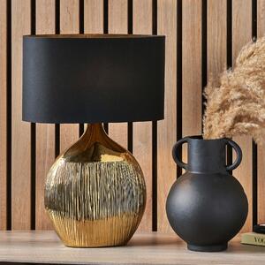 Gemini Gold Etched Ceramic Table Lamp Gold
