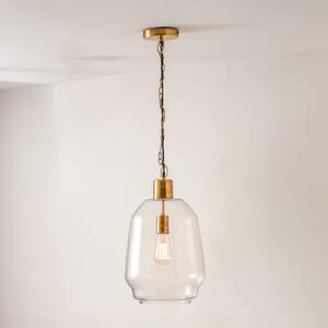 Fia Glass Chain Drop Pendant Light Antique Brass