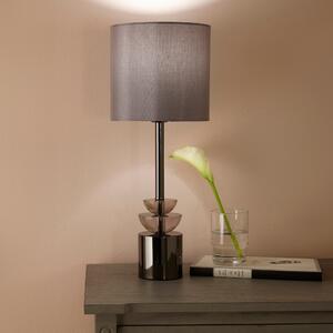 Arran Smoke Glass and Pewter Small Table Lamp Silver