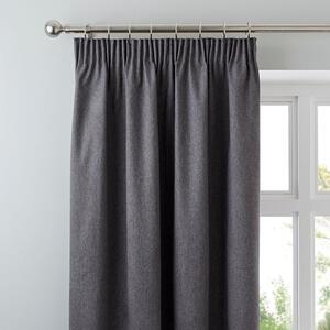 Luna Brushed Blackout Pencil Pleat Curtains