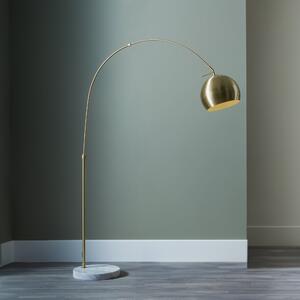 Feliciani Brushed Metal and Marble Floor Lamp Brass