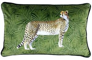 Paoletti Green Cheetah Botanical Cushion