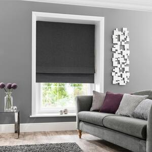 Linen Mix Charcoal Blackout Roman Blind