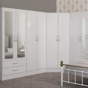 Nevada 4 Door 2 Drawer Wardrobe, Mirrored