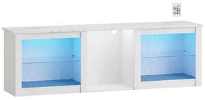 HOMCOM 70" TV Stand, with LED Lights and Storage - White