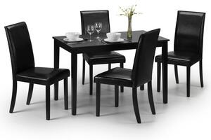 Hudson Round Dining Table with 4 Chairs, Black