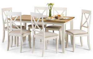 Davenport Rectangular Dining Table with 6 Chairs, Off White