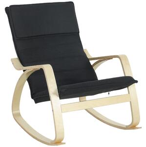 HOMCOM Lounge Chair, Comfortable Relax Rocking Chair with Headrest, 67W x 92D x 89H cm, Black