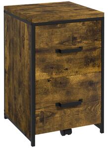 Vinsetto Vertical Filing Cabinet, 70cm with 2 Drawers, A4 Letter Size Home Office Organizer, Rustic Brown