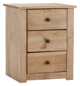 Panama 3 Drawer Bedside Table, Pine