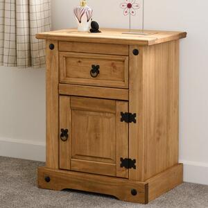 Corona 1 Drawer & 1 Door Bedside Table, Pine