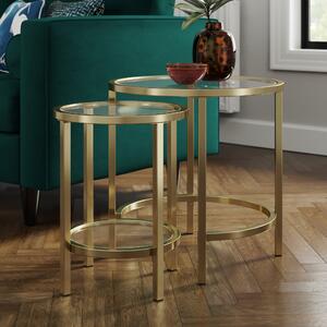 Sofia Glass Nest of Tables Gold