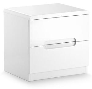 Manhattan 2 Drawer Bedside Table, White