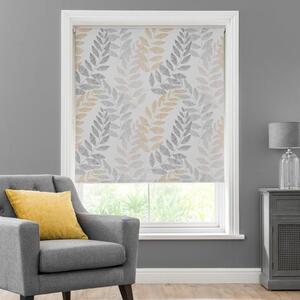 Leah Leaf Ochre Blackout Roller Blind