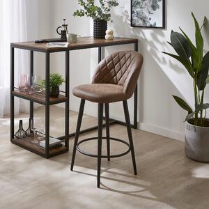Astrid Bar Stool, Faux Leather Brown