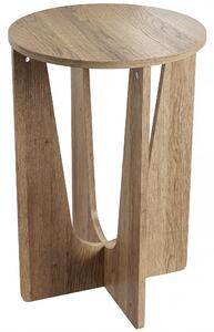 HOMCOM End Table Compact Round Side Table with Curved Legs in Coffee Wood Effect