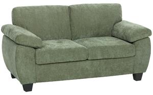 HOMCOM 2 Seater Sofa, 156cm Chenille Loveseat Sofa, Dark Green