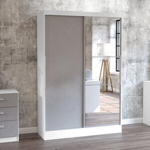 Lynx 132cm Sliding Double Wardrobe, Mirrored