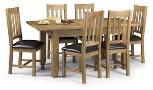 Astoria Rectangular Extendable Dining Table with 6 Chairs, Solid Oak