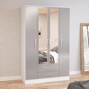 Lynx 4 Door Wardrobe, Mirrored