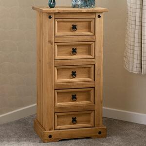 Corona Tall 5 Drawer Chest, Pine