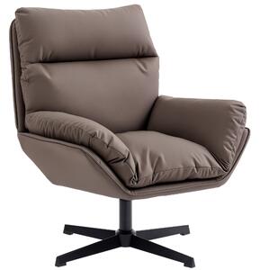 HOMCOM Accent Chair with 360° Swivel Armchair for Living Room with Padded Cushion Dark Brown