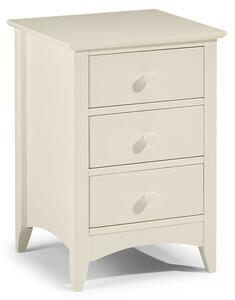 Cameo 3 Drawer Bedside Table, Stone White & Pine