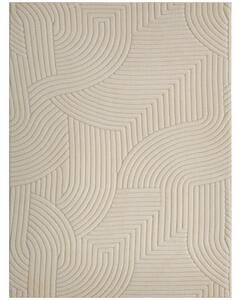 HOMCOM Modern Geometric Rug, Thick & Plush, Non-Slip, 160 x 120 cm – Cream, Living Room/Bedroom/Office