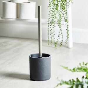 Grey Resin Toilet Brush Holder