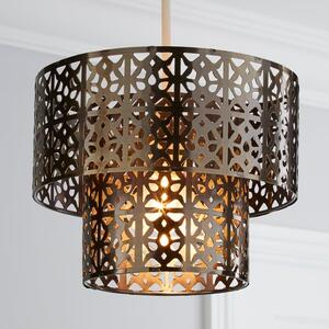 Cut Out 2 Tier Antique Brass Easy Fit Pendant Shade