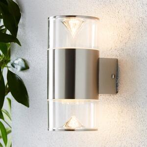 Aden 2 Light Steel Outdoor Wall Light