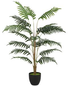 HOMCOM Artificial Fern Topiary Tree, Realistic Artificial Plant in Cement Pot, Fake Plant, 120cm